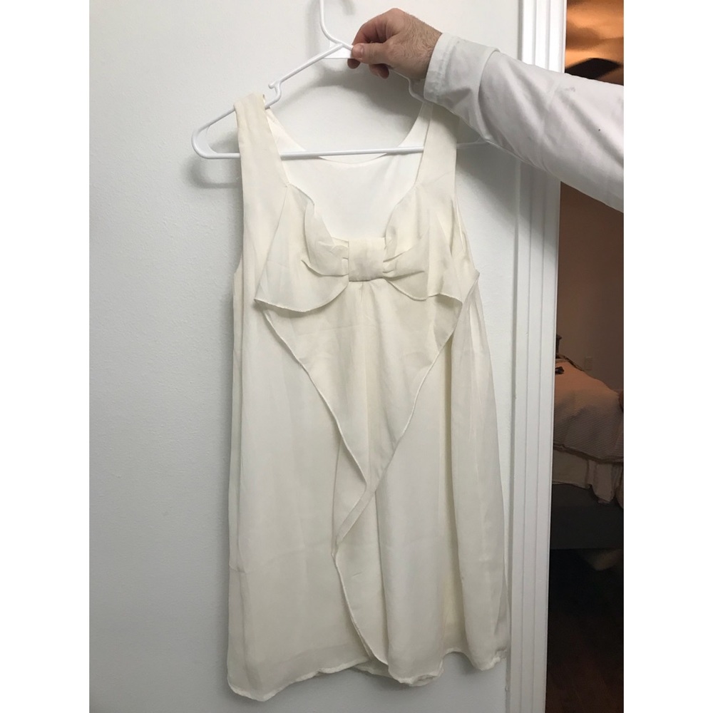 White bow tie dress